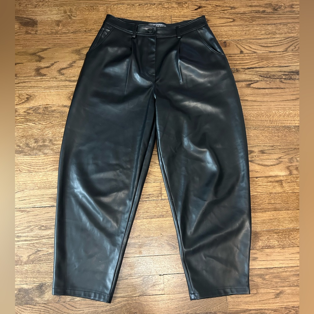 Primark Black Faux Leather Trousers